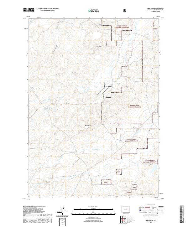 USGS US Topo 7.5-minute map for Bear Creek WY 2021