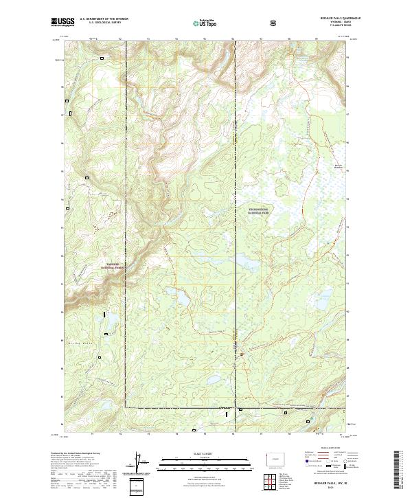 US Topo 7.5-minute map for Bechler Falls WYID