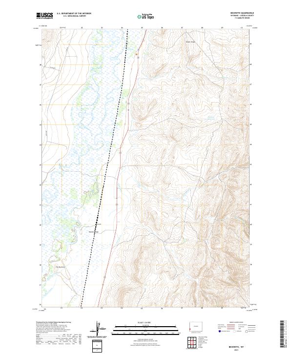 USGS US Topo 7.5-minute map for Beckwith WY 2021