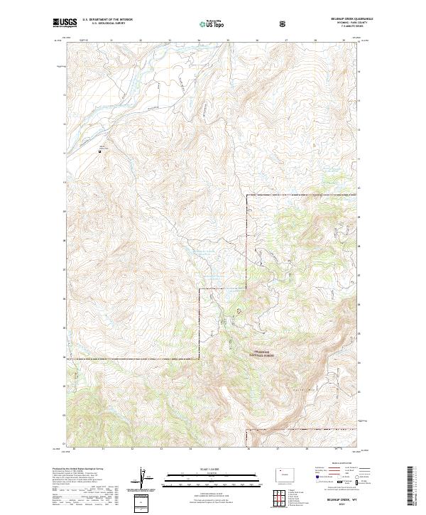 USGS US Topo 7.5-minute map for Belknap Creek WY 2021