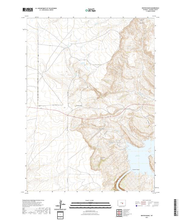 USGS US Topo 7.5-minute map for Benton Basin WY 2021