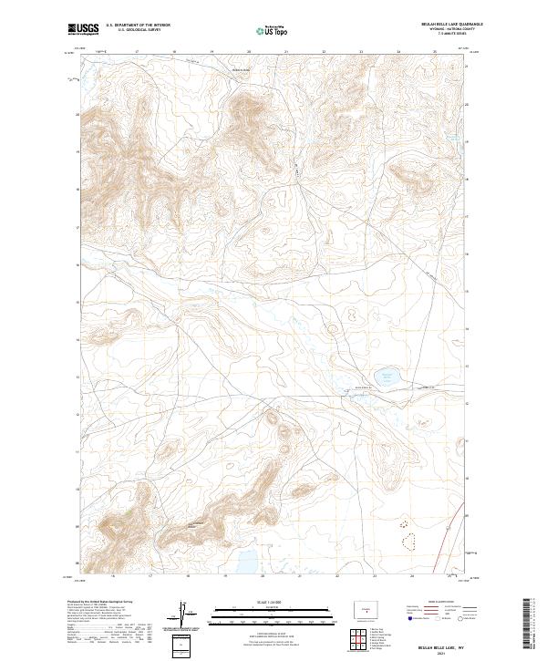 USGS US Topo 7.5-minute map for Beulah Belle Lake WY 2021