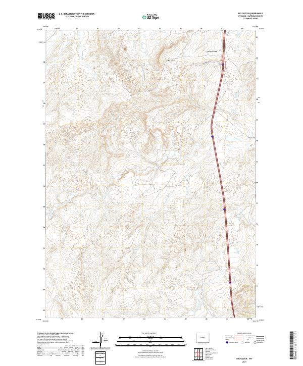 USGS US Topo 7.5-minute map for Big Gulch WY 2021