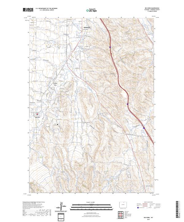 US Topo 7.5-minute map for Big Horn WY