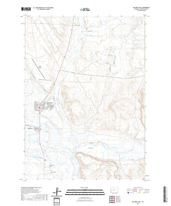 USGS US Topo 7.5-minute map for Big Piney East WY 2021