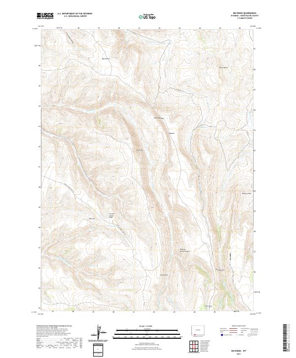 USGS US Topo 7.5-minute map for Big Ridge WY 2021