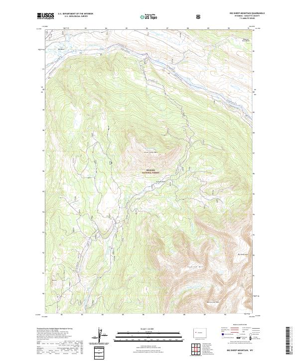 USGS US Topo 7.5-minute map for Big Sheep Mountain WY 2021