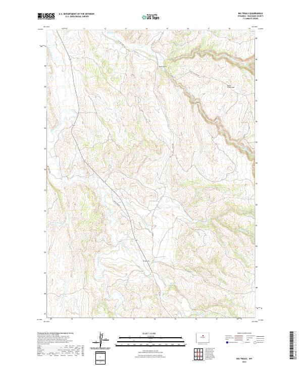 USGS US Topo 7.5-minute map for Big Trails WY 2021