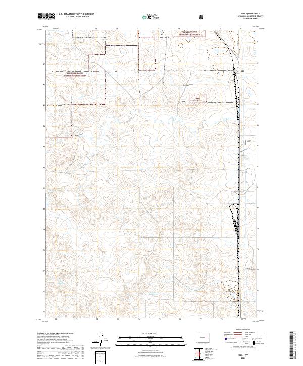 USGS US Topo 7.5-minute map for Bill WY 2021