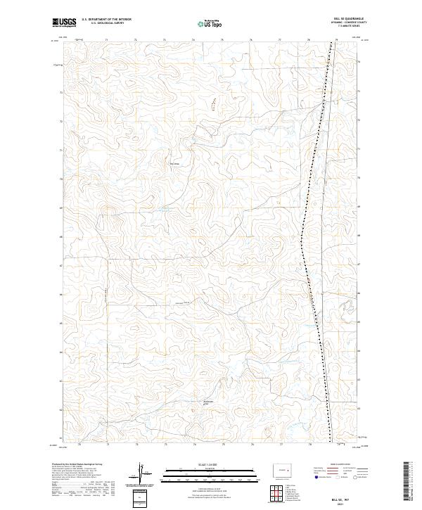 USGS US Topo 7.5-minute map for Bill SE WY 2021