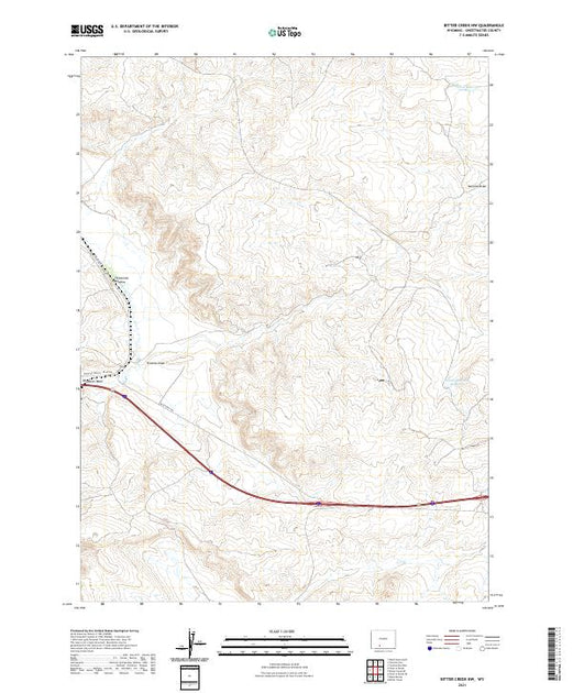 USGS US Topo 7.5-minute map for Bitter Creek NW WY 2021 – American Map ...