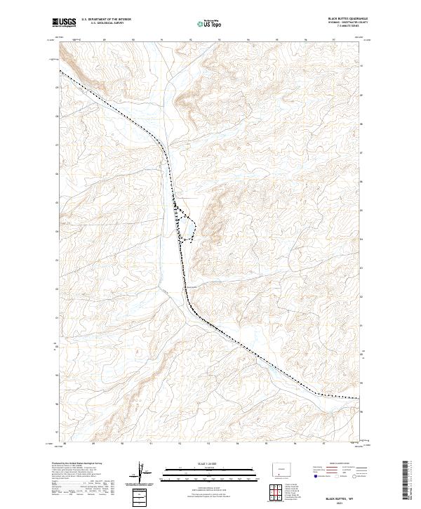 USGS US Topo 7.5-minute map for Black Buttes WY 2021