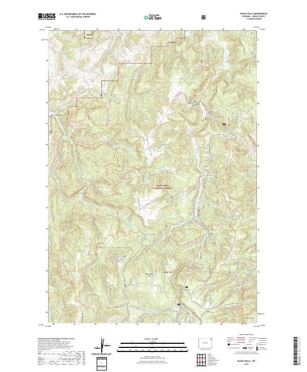 USGS US Topo 7.5-minute map for Black Hills WY 2021