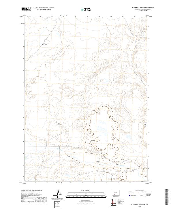 USGS US Topo 7.5-minute map for Black Rock Flat East WY 2021