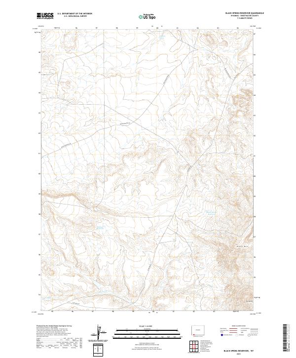 USGS US Topo 7.5-minute map for Black Spring Reservoir WY 2021