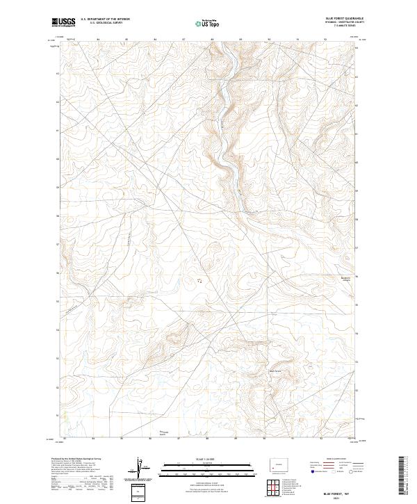 USGS US Topo 7.5-minute map for Blue Forest WY 2021