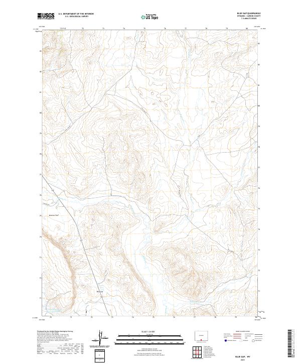 USGS US Topo 7.5-minute map for Blue Gap WY 2021