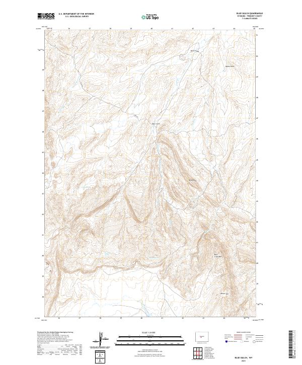 USGS US Topo 7.5-minute map for Blue Gulch WY 2021