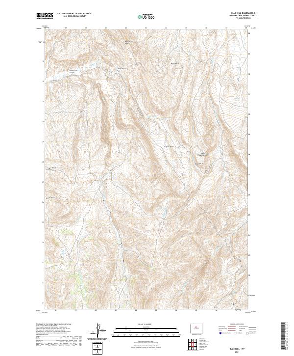 USGS US Topo 7.5-minute map for Blue Hill WY 2021