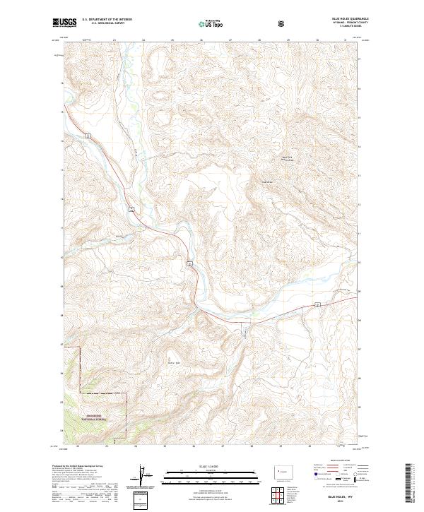 USGS US Topo 7.5-minute map for Blue Holes WY 2021