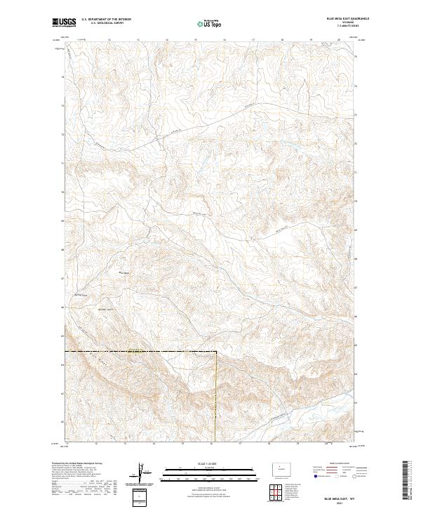 USGS US Topo 7.5-minute map for Blue Mesa East WY 2021