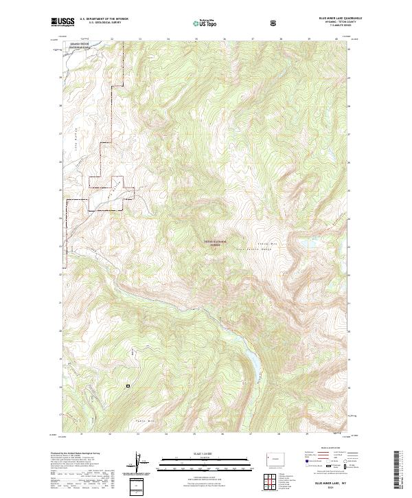 USGS US Topo 7.5-minute map for Blue Miner Lake WY 2021