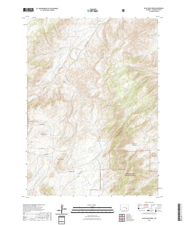 USGS US Topo 7.5-minute map for Blue Nose Creek WY 2021