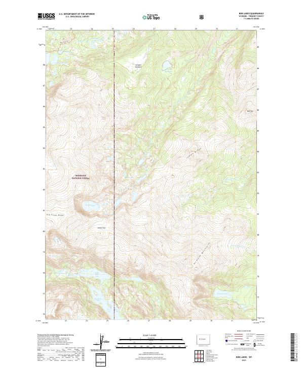 USGS US Topo 7.5-minute map for Bob Lakes WY 2021