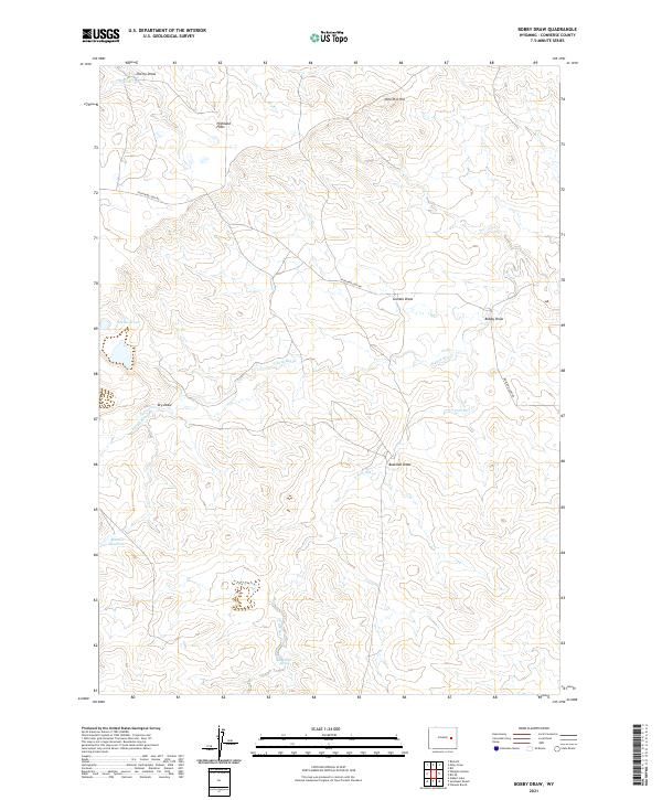 USGS US Topo 7.5-minute map for Bobby Draw WY 2021