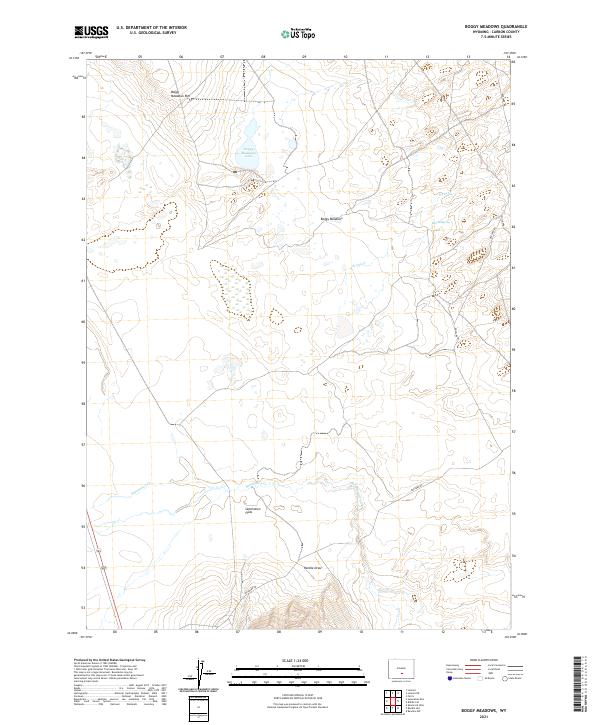 USGS US Topo 7.5-minute map for Boggy Meadows WY 2021