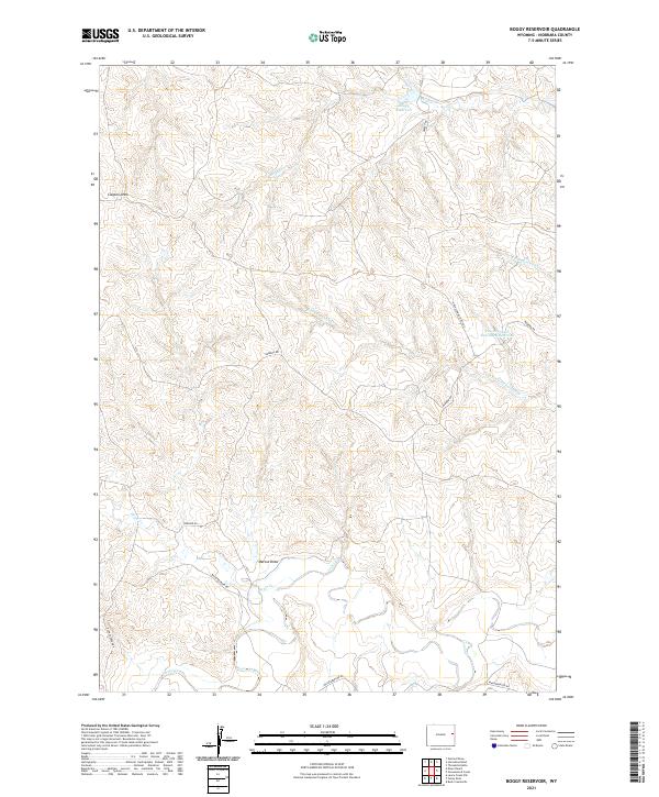 USGS US Topo 7.5-minute map for Boggy Reservoir WY 2021