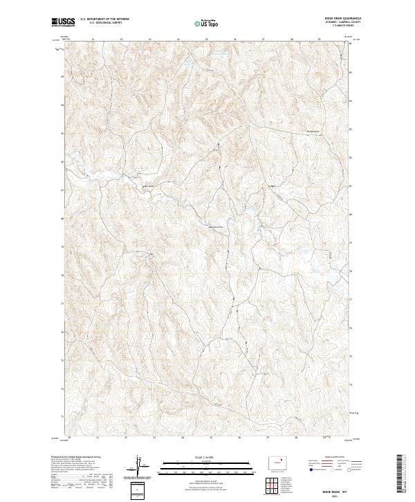 USGS US Topo 7.5-minute map for Bogie Draw WY 2021