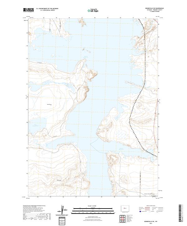 USGS US Topo 7.5-minute map for Bonneville SW WY 2021