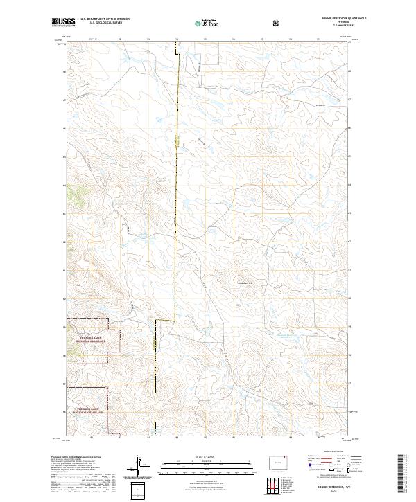 USGS US Topo 7.5-minute map for Bonnie Reservoir WY 2021