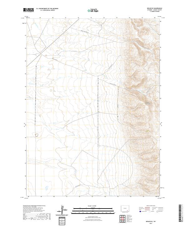 USGS US Topo 7.5-minute map for Bosler SE WY 2021