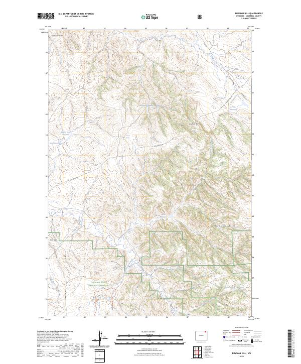 US Topo 7.5-minute map for Bowman Hill WY