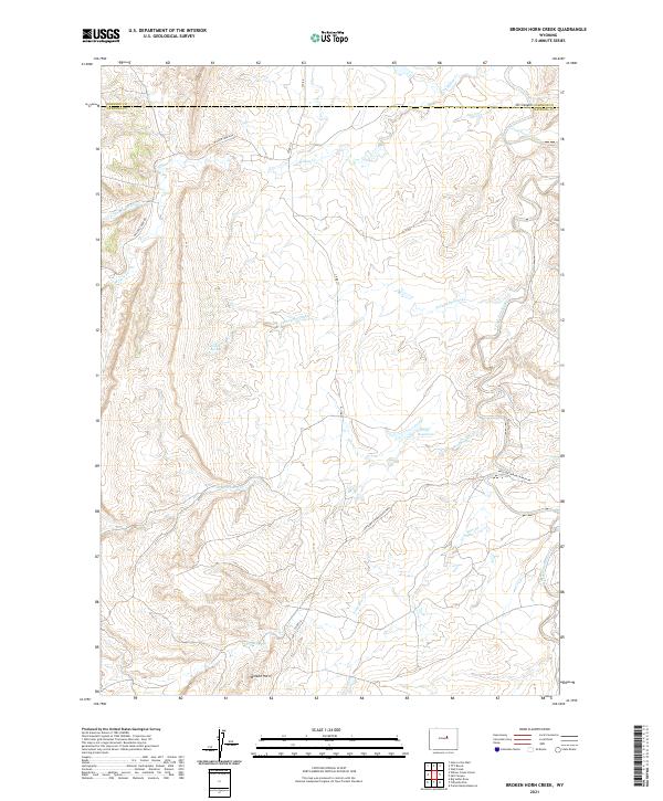 USGS US Topo 7.5-minute map for Broken Horn Creek WY 2021