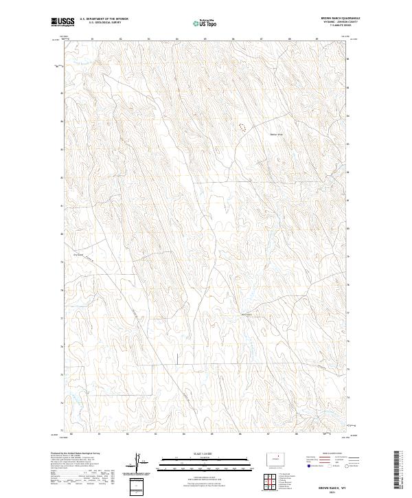 USGS US Topo 7.5-minute map for Brown Ranch WY 2021