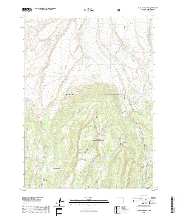 USGS US Topo 7.5-minute map for Buck Fever Ridge WY 2021