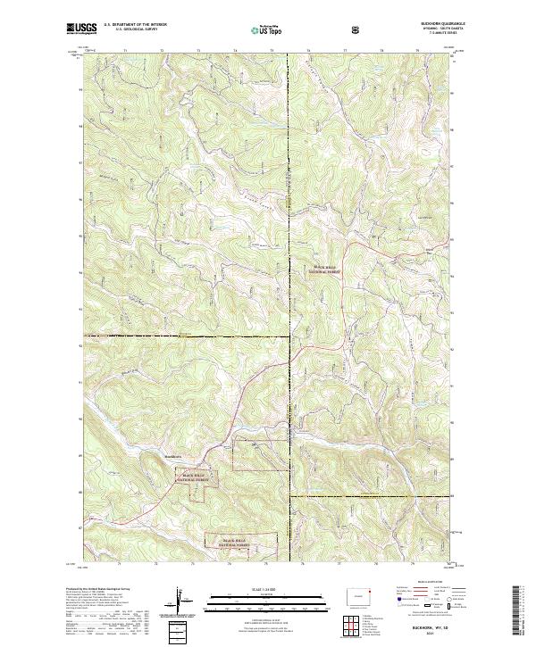 USGS US Topo 7.5-minute map for Buckhorn WYSD 2021