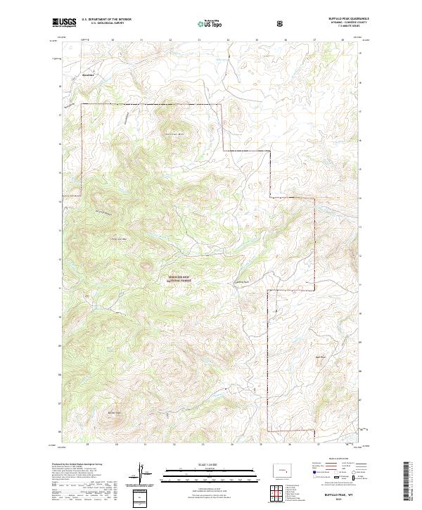 USGS US Topo 7.5-minute map for Buffalo Peak WY 2021