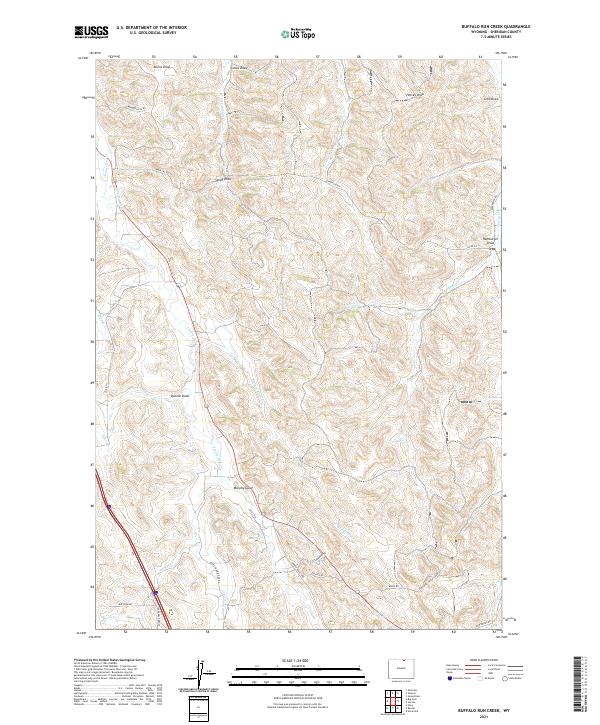 US Topo 7.5-minute map for Buffalo Run Creek WY