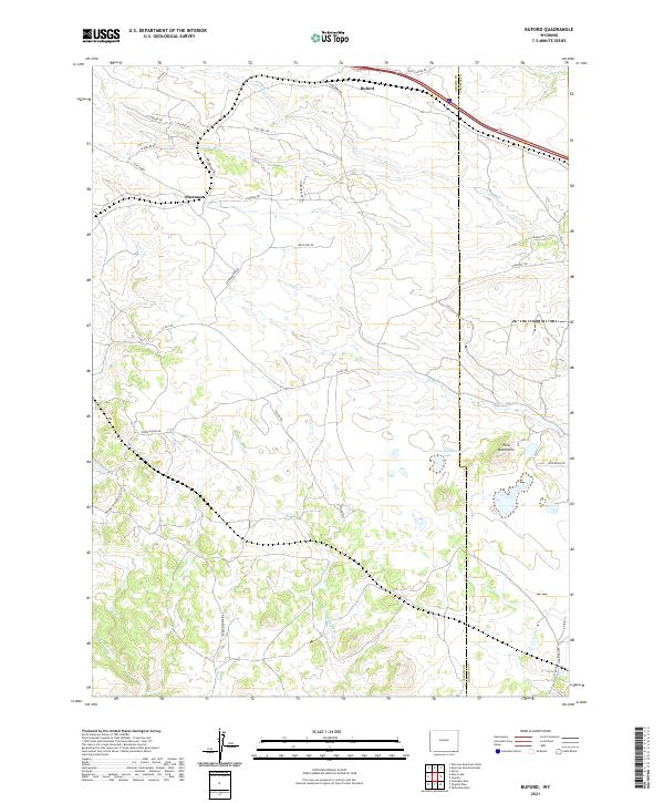 USGS US Topo 7.5-minute map for Buford WY 2021