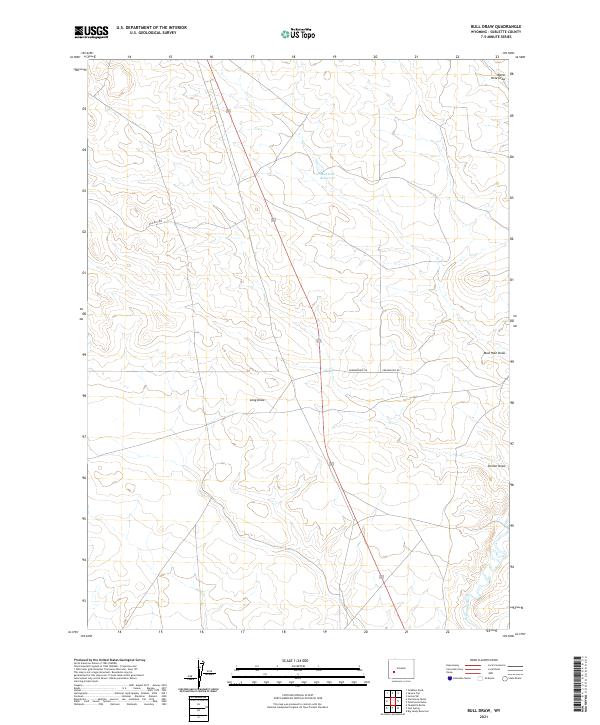 USGS US Topo 7.5-minute map for Bull Draw WY 2021