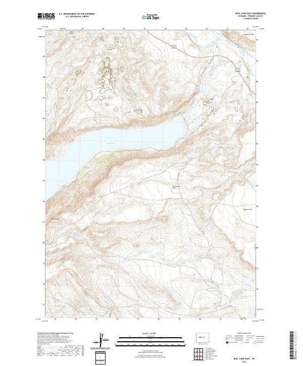 USGS US Topo 7.5-minute map for Bull Lake East WY 2021