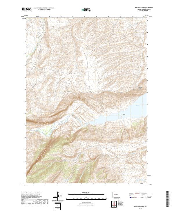 USGS US Topo 7.5-minute map for Bull Lake West WY 2021