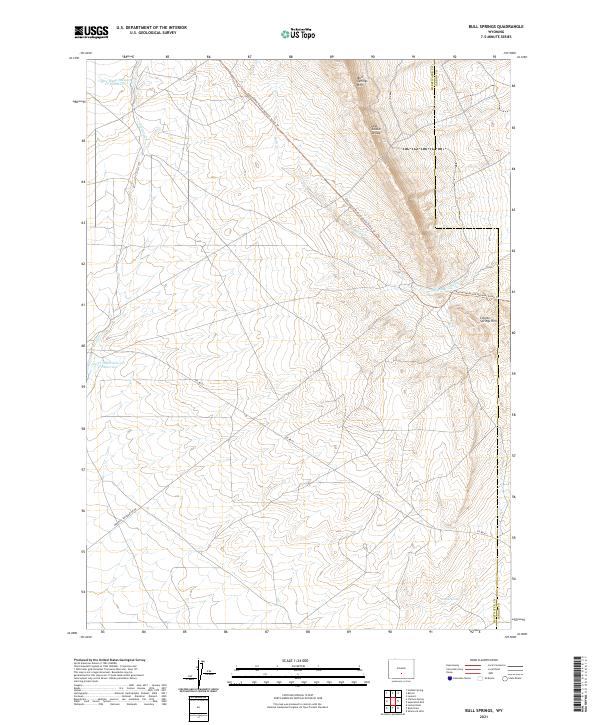 USGS US Topo 7.5-minute map for Bull Springs WY 2021