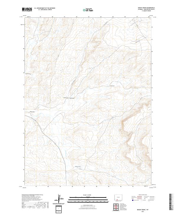 USGS US Topo 7.5-minute map for Burley Draw WY 2021