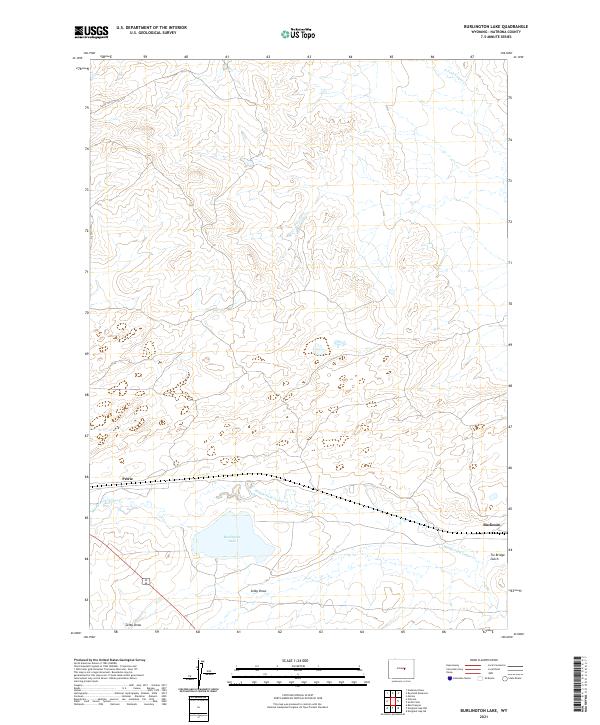 USGS US Topo 7.5-minute map for Burlington Lake WY 2021