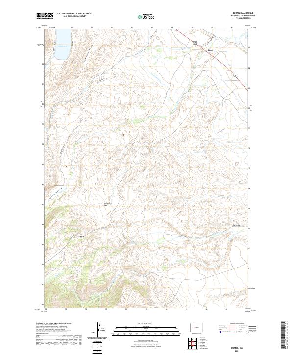 USGS US Topo 7.5-minute map for Burris WY 2021